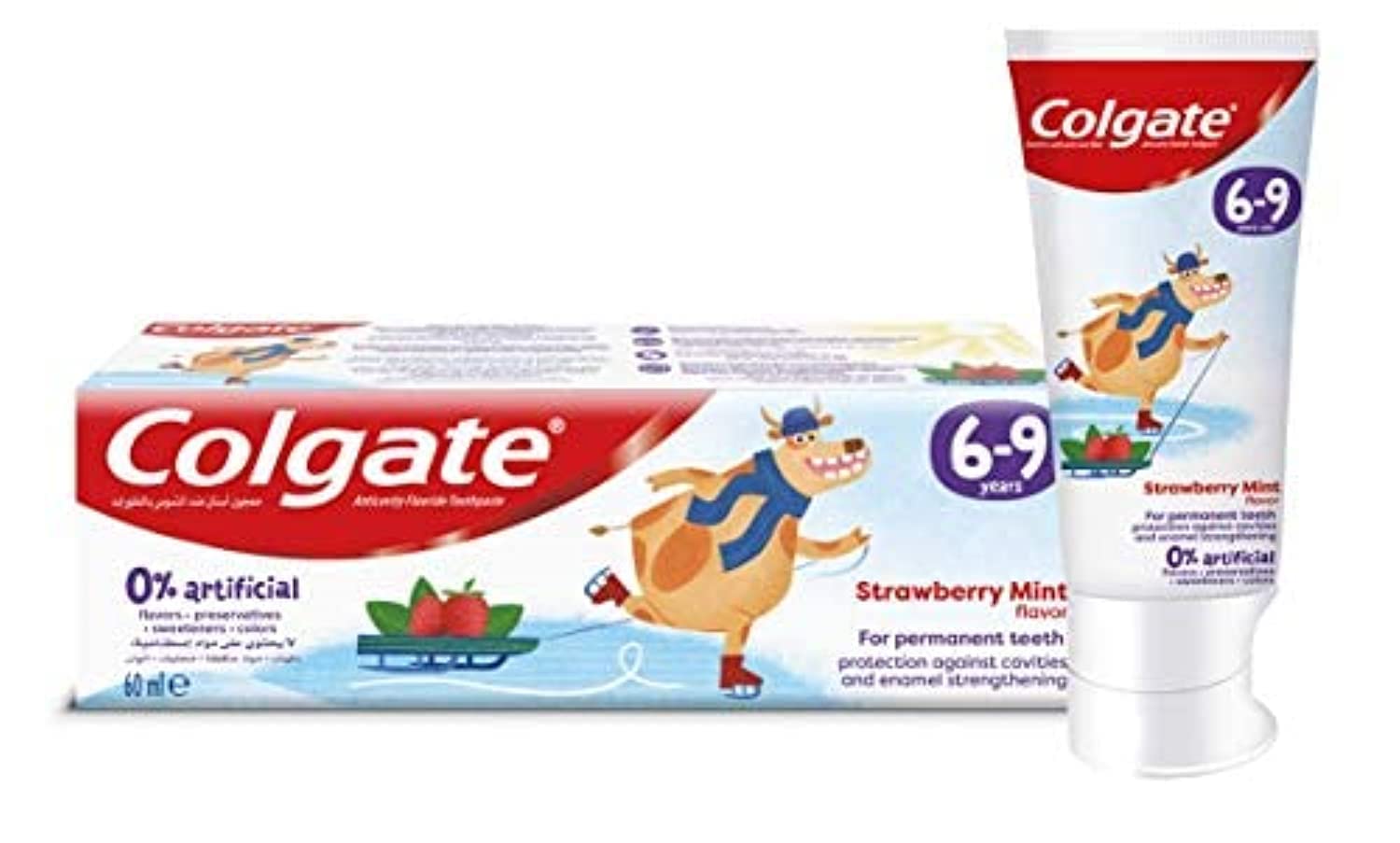 ColgateKids Toothpaste Natural Strawberry Mint Flavour, 60 Ml + Colgate Kids' Minions Soft Toothbrush