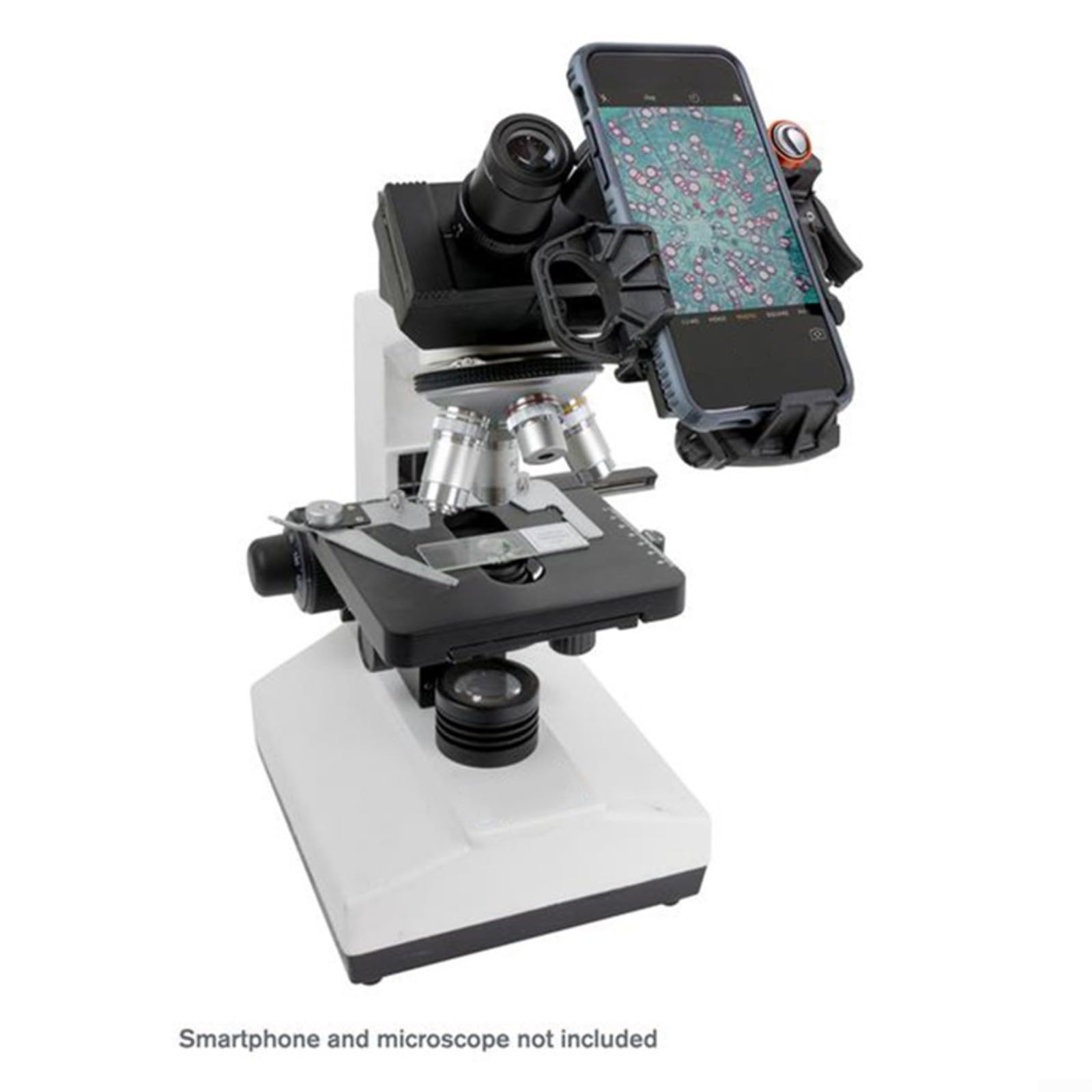 Adaptador de montaje de teléfono telescópico para prismáticos Monocular Rotación de 3 ejes Soporte para Smartphone para oculares de 1.25 pulgadas y 2 pulgadas Equipo portátil para camping y