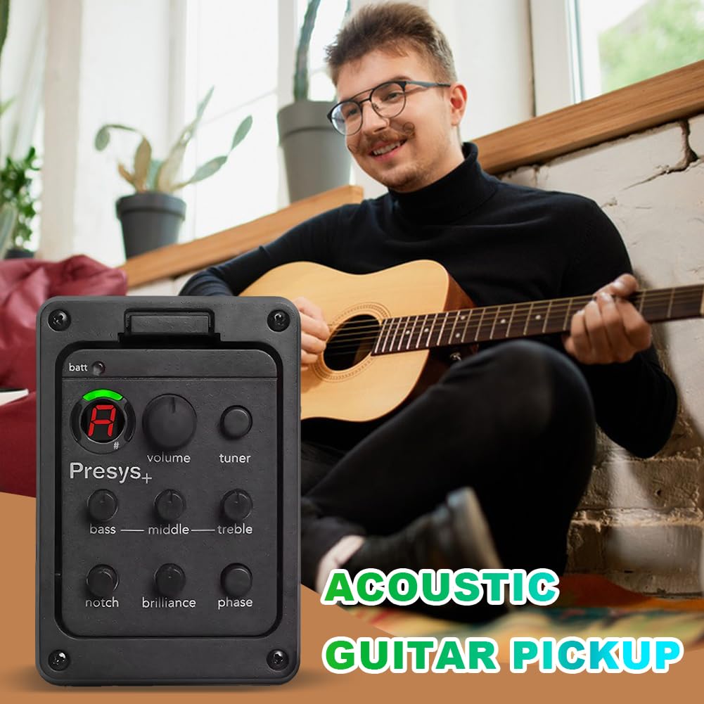 201 Guitare acoustique classique EQ Tuner Piezo Pickup Système de préampli intégré 4 bandes pour Fishman Presys+