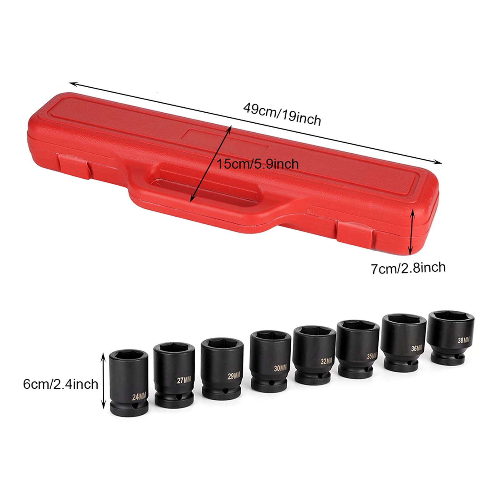 Steckschlüssel-Set 13-tlg, 3/8 Zoll Antrieb – Metrische Nüsse 7–19 Mm, Aus Chrom-Vanadium-Stahl