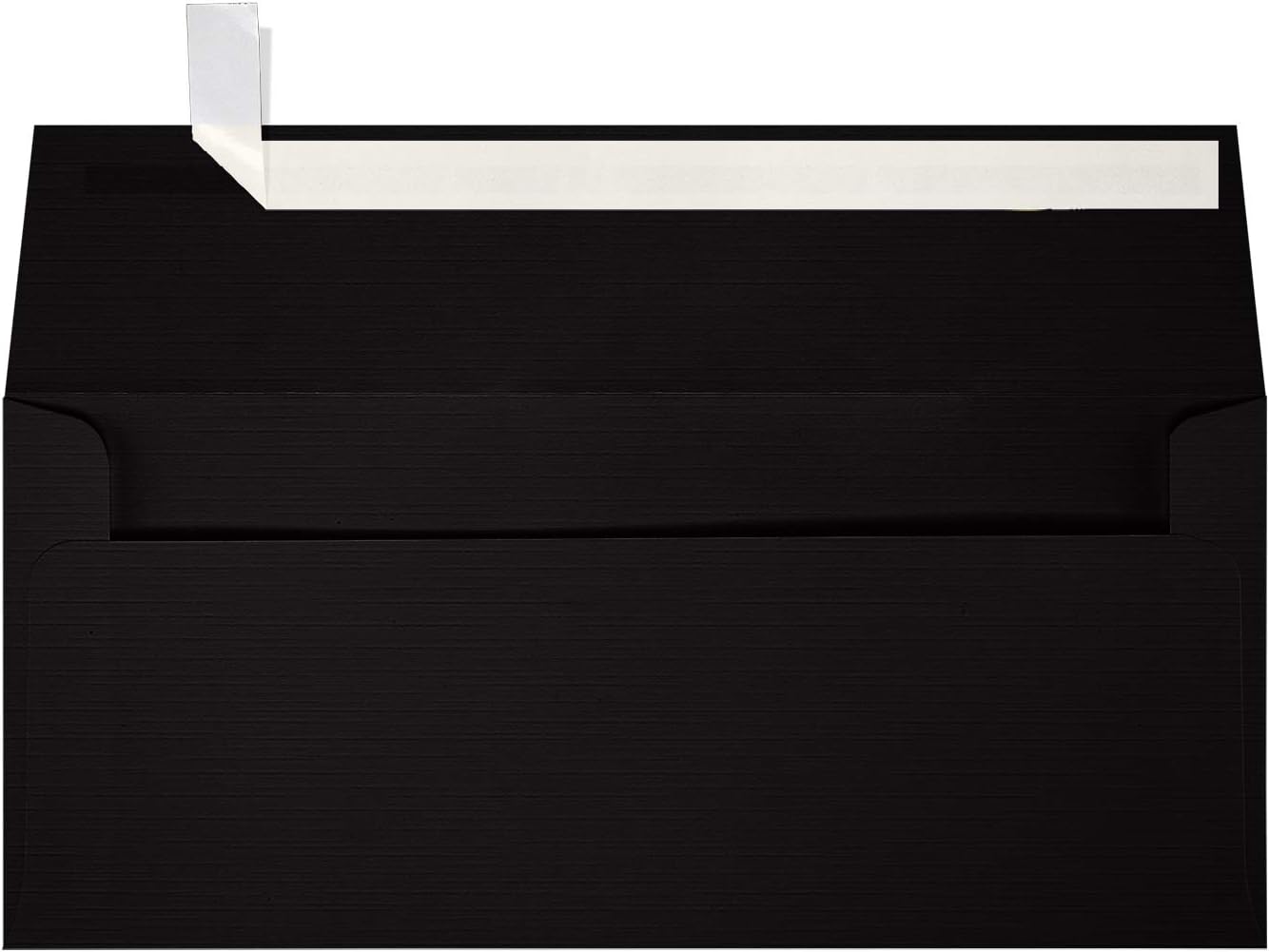 LUXPaper #9 Slimline Invitation Envelopes | Peel & Press | 3 7/8 x 8 7/8 | Black Linen | 80lb. Text | 50 Qty