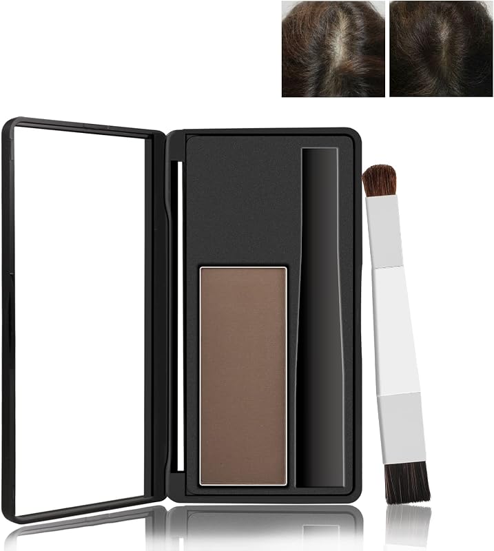 Boobeen Hair Shadow Powder Kit, Roots Touch-Up Powder Cover Hair Color, Temporary Concealer with Brush for Gray Root