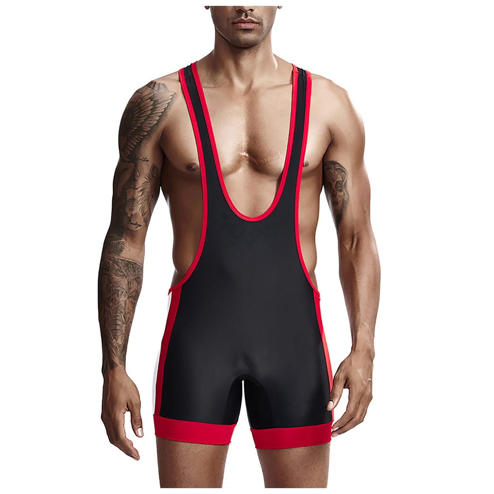 Mono deportivo para hombre de lucha libre sin mangas, camiseta de levantamiento de pesas, pantalones de fútbol con tirantes, chaleco de lucha libre activa para hombre