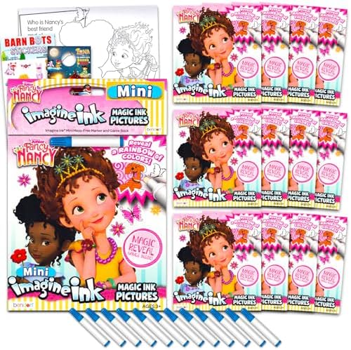 Disney Fancy Nancy Imagine Ink Coloring Book Set for Kids - 12 Pa...