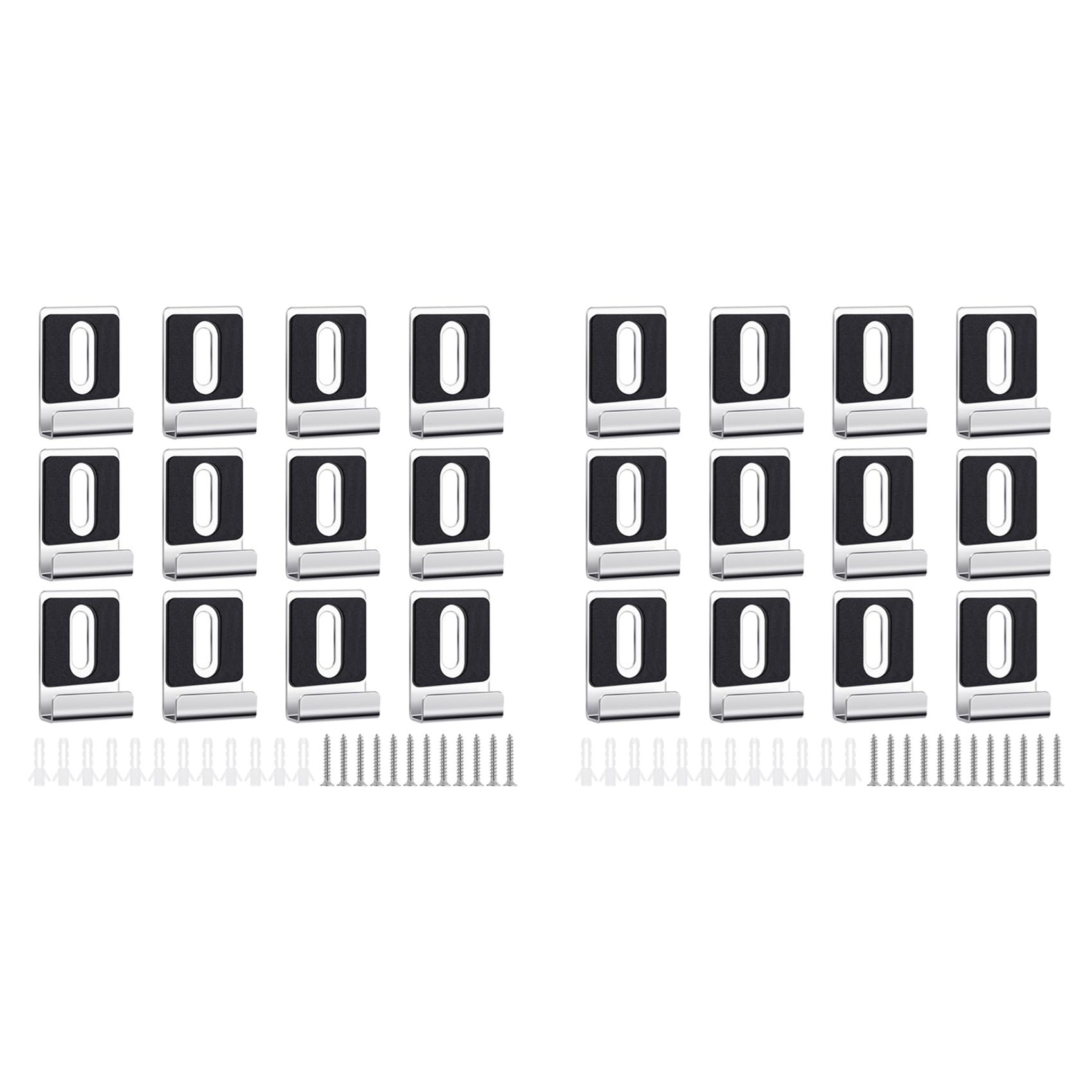 Ctrlzs 24Pcs Metal Mirror Clips Holder Kit,Mirror Hanging Clips With, For Wall Mounting, Frameless Mirror Tile Display