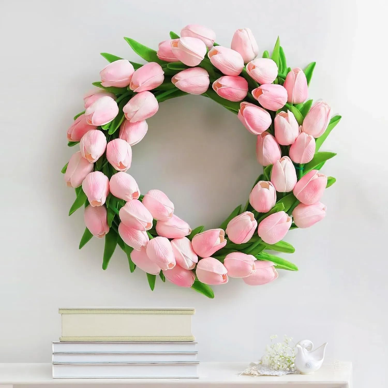 N&T NIETING Tulipani artificiali, 12 pezzi, tulipani finti, realistici al tatto, in lattice, bouquet di fiori per matrimoni, casa, feste, hotel, decorazione floreale (rosa chiaro)