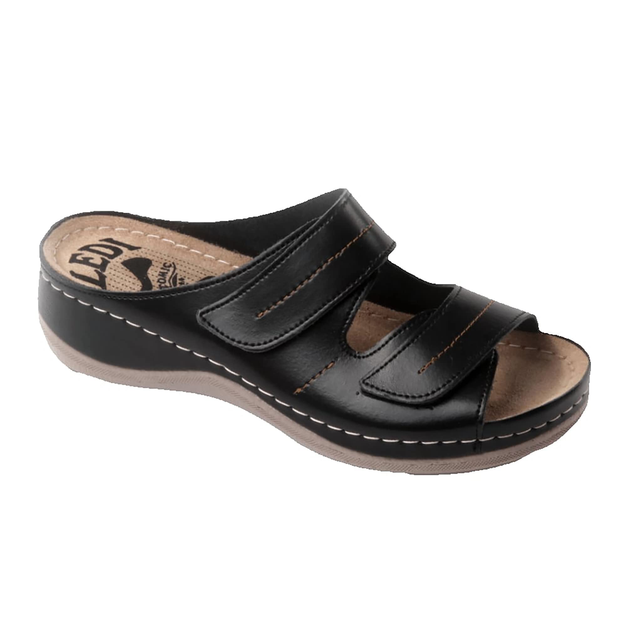 Ledi Anatomic Sandales Sabots Mules Chaussons Chaussures en Cuir, Femme