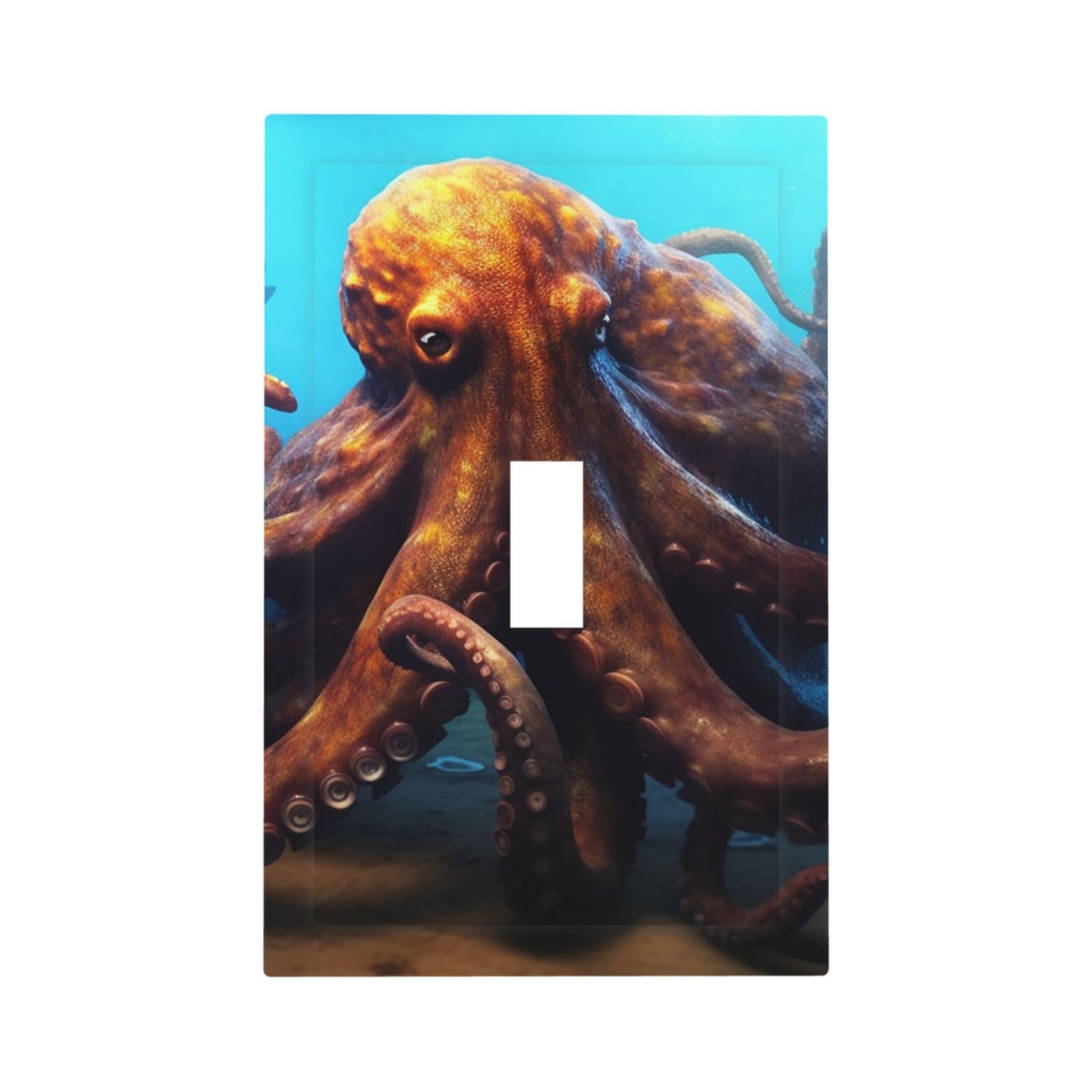 1-Gang Decorator Wall Plate Huge Octopus Light Switch Cover Single Gang Receptacle Outlet Wall Plate Mid Size 5" x 3" Wallplate Unbreakable Polycarbonate Outlet Faceplates Covers