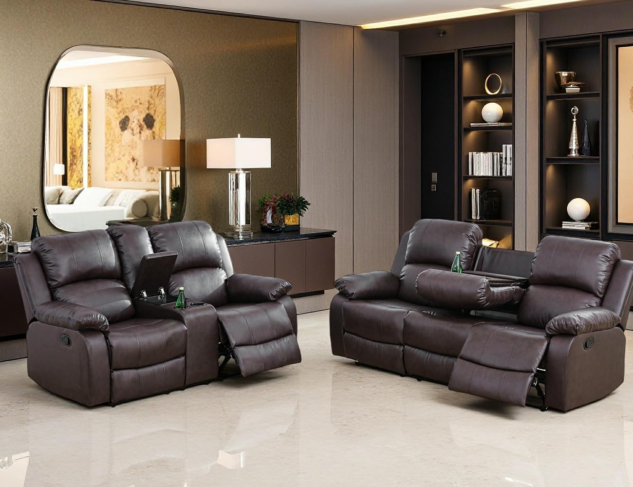 Brown-1 / Sofa + Loveseat