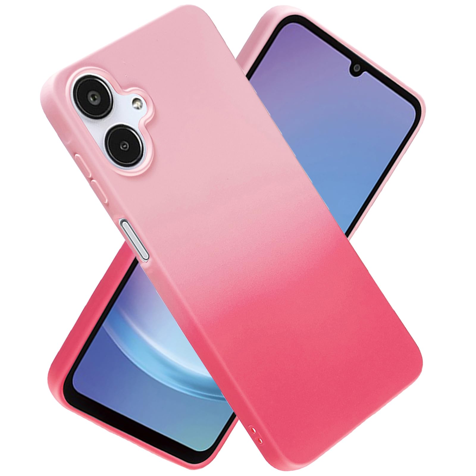 【 Moilyo 】Galaxy A25 5G / SC-53F SCG33 専用 ケース TPU シリコン 柔軟 超軽量 薄型 サムスン ギャラクシー A25 韓国 おしゃれ グラデーション色 ケース 耐衝撃 ストラップホール付き落下防止 galaxya25 5g 保護カバー (ローズレッド)