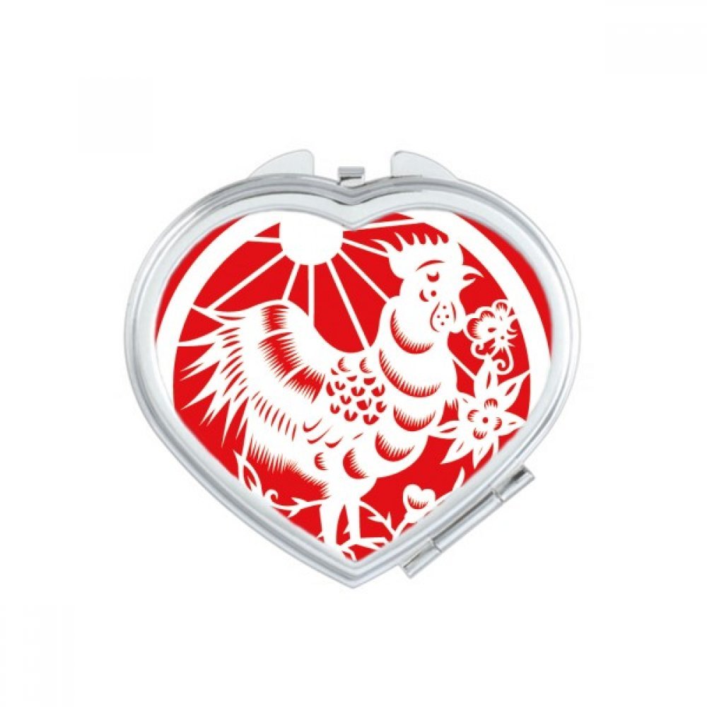 Miroir de Maquillage Coq Idée Cadeau Mignon Miroir de Poche Artisanal Coeur