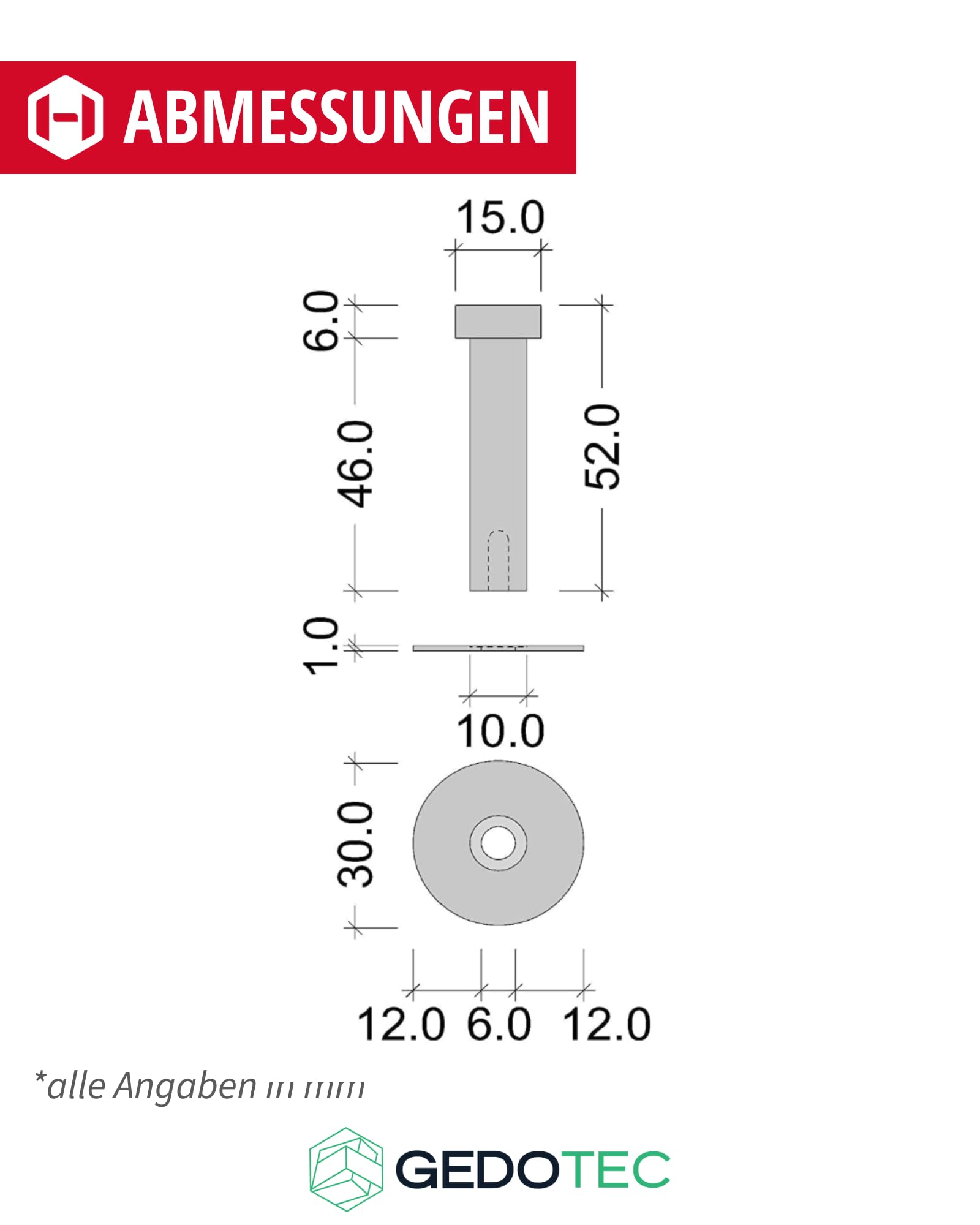 Gedotec Garderoben-Haken | UP | Aufhänger Tiefe: 52 mm | 10 Stück | schwarz Kleiderhaken Edelstahl | Wand-Garderobe zum Schrauben | Mantelhaken Vintage | Design Wandhaken mit Befestigungsmaterial