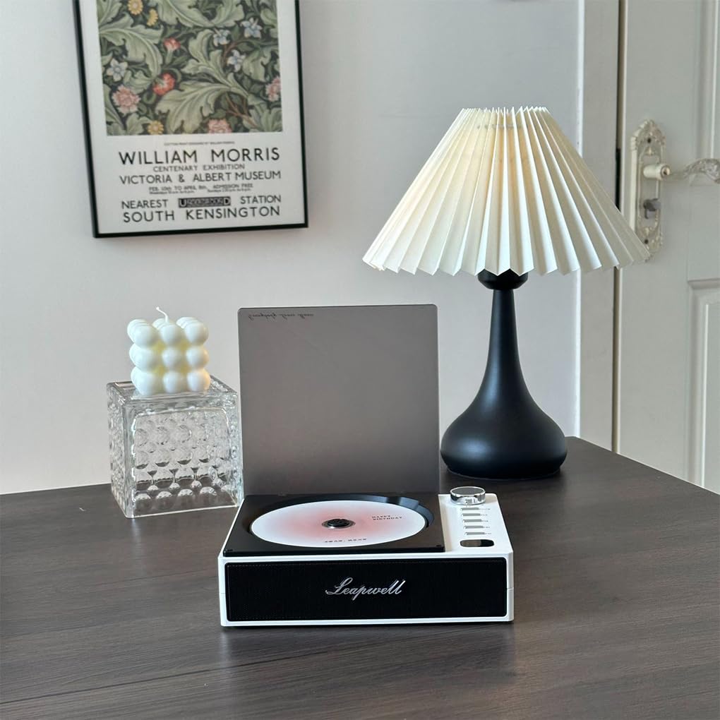 Lecteur CD avec Haut-parleurs Hi-FI Portable et Petit Lecteur baladeur CD ABS comme Vieux, Orange