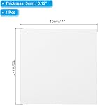 PATIKIL Panneaux de 4x4" pour la peinture, 4Pack 100% Cotton carré Triple Primed Panneau de toile en blanc étiré pour acrylique, huile, peintures Tempera, blanc
