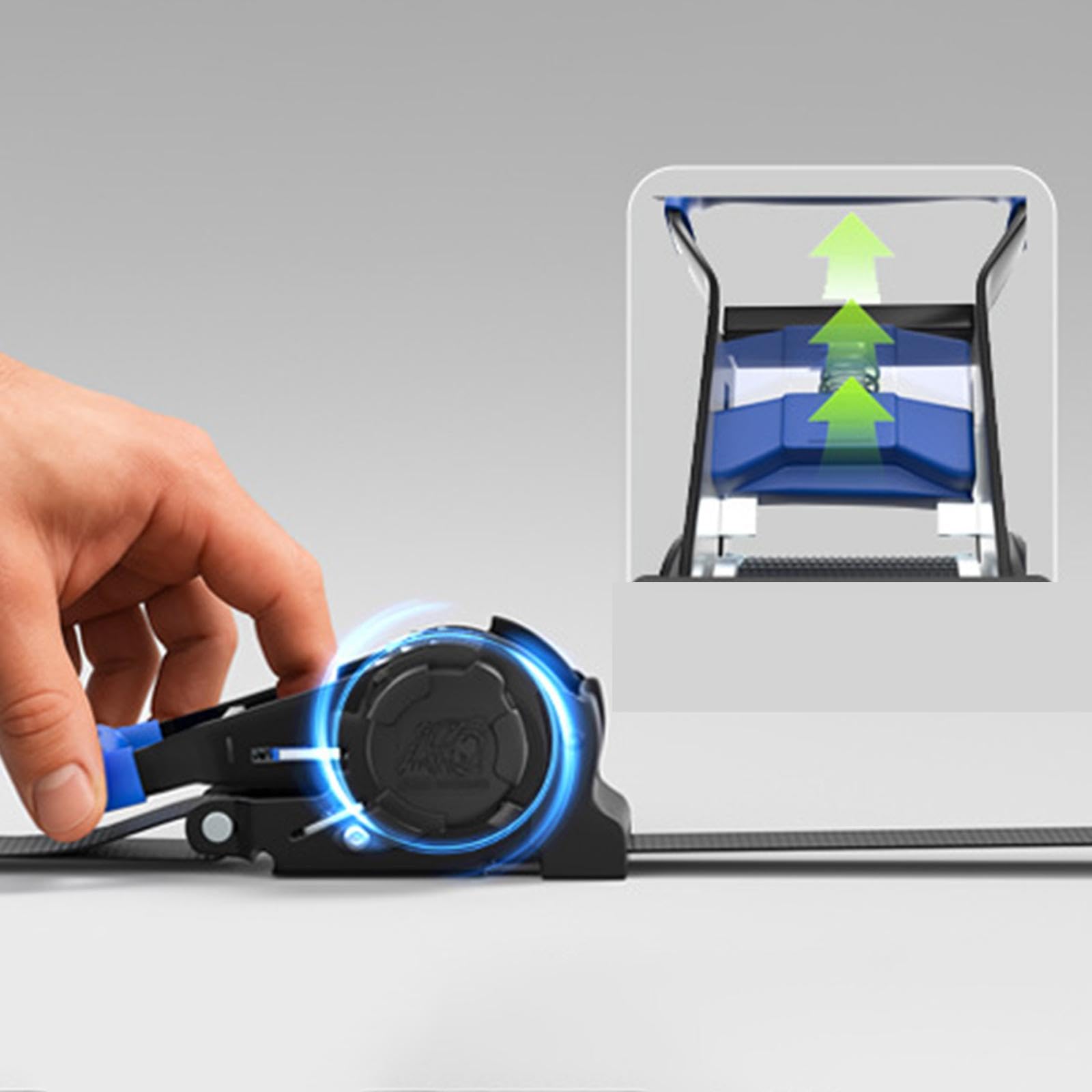 perfk Cinghia a cricchetto retrattile automatica, ganci a S, comoda cinghia di fissaggio a cricchetto retrattile per il fissaggio di rimorchi per, Blu