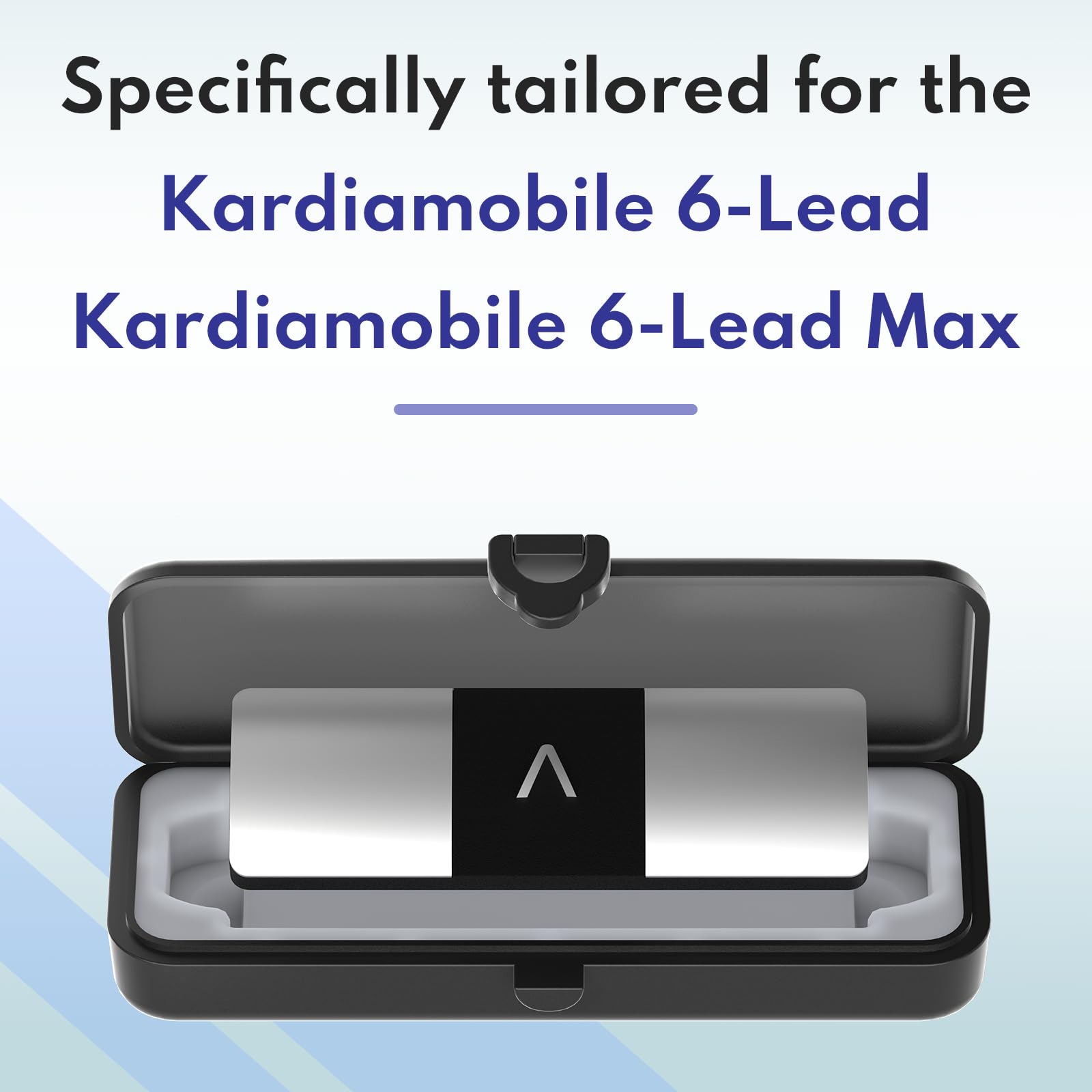 Auriomuse Kardiamobile Case for Kardia Mobile 6L & 6L Max, Portable Hard Shell Case with Silicone Pad for Kardiamobile EKG Heart Monitor