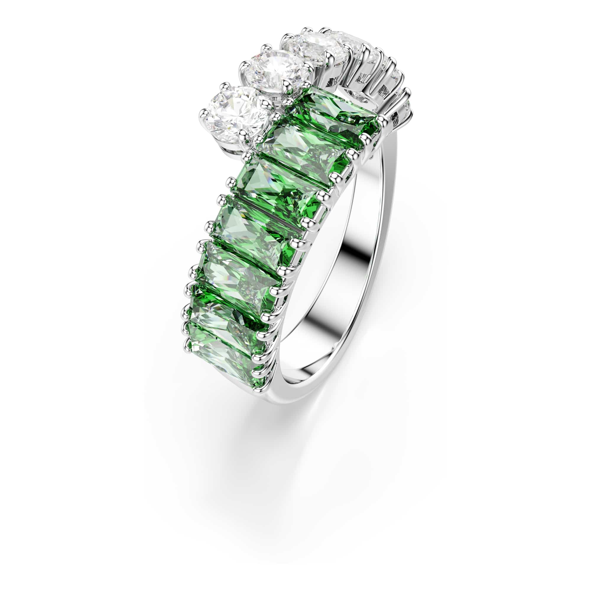 Swarovski Matrix Collezione bague, tailles mixtes, vert, plaqué rhodium