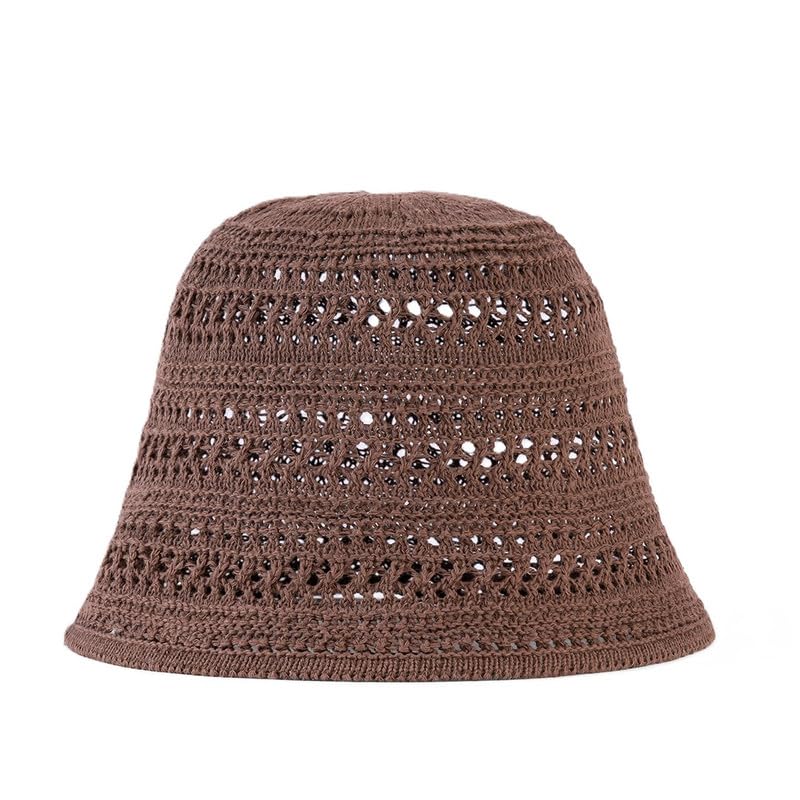 Image of Hair Drama Co. Crochet Bucket Hat for Women | Comfy & Casual Knit Handmade Foldable Floppy Hat | Summer Crochet Bucket Cap for Women & Girls