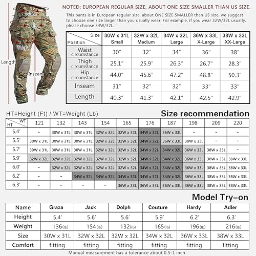 IDOGEAR G3 Combat Pants Men Pants with Knee Pads Airsoft Hunting Military Paintball Tactical Camo Trousers (Camo, Large(34W x 32L)) - 3