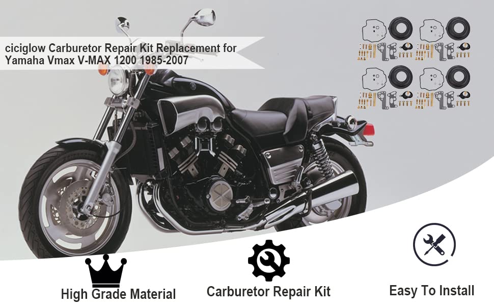 Kit Reconstruction Carburateur Kit Réparation Carburateur Yamaha VMAX 1200 1985-2007 - 136 Pièces Complet Kit Carburateur Yamaha Vmax