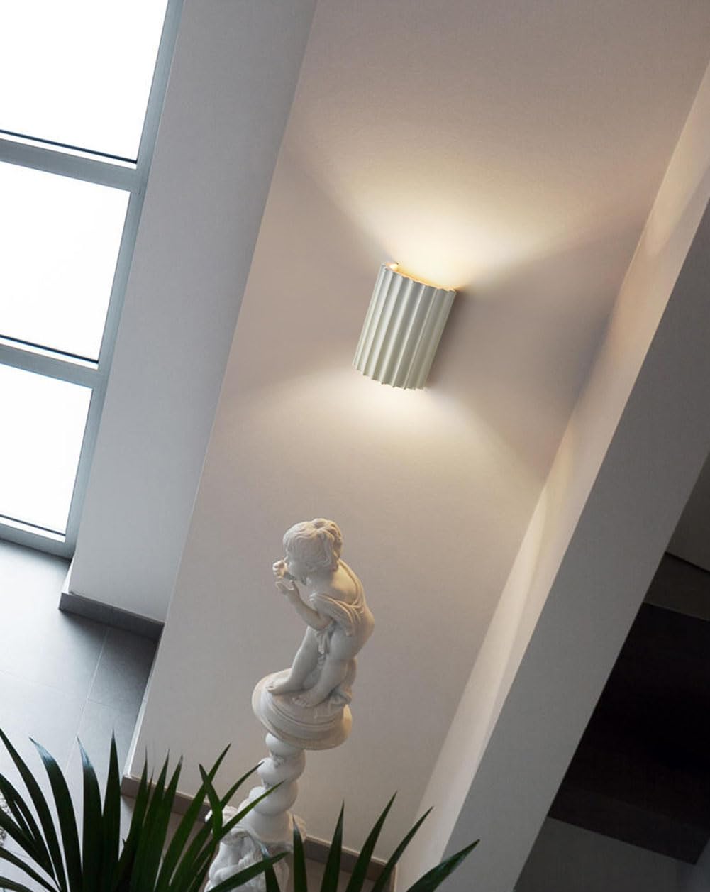 Moderna Applique da parete in resina Creativo Semplicità sfondo parete apparecchi di illuminazione Soggiorno lampada da parete comodino luci da parete per lo studio camera da letto ingresso (Grey)
