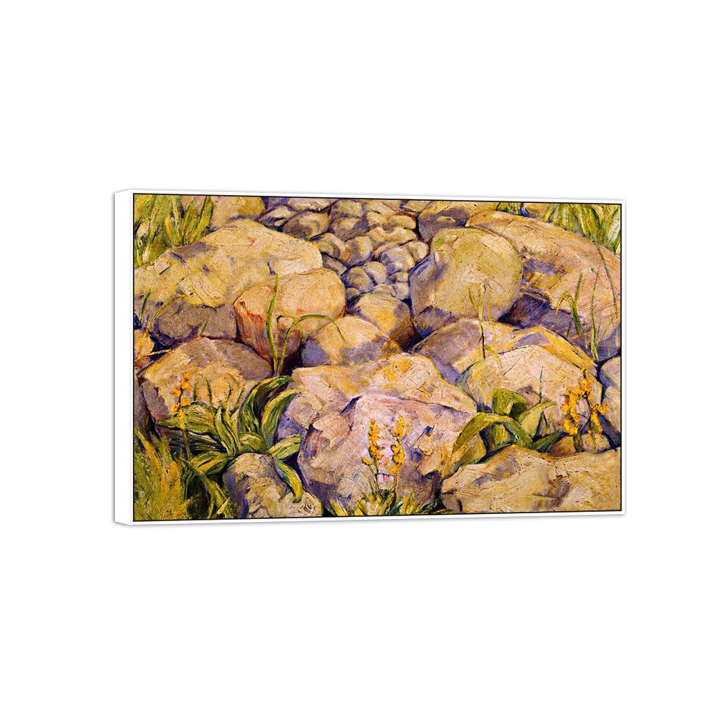 SDYSKKUG Famous Wall Art. Canvas Prints. Stones. 120x80cm White Frame