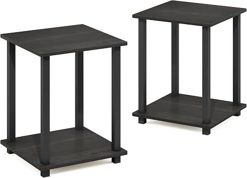 Furinno Simplistic Set of 2 Toolless Living Room Table Set, Espresso