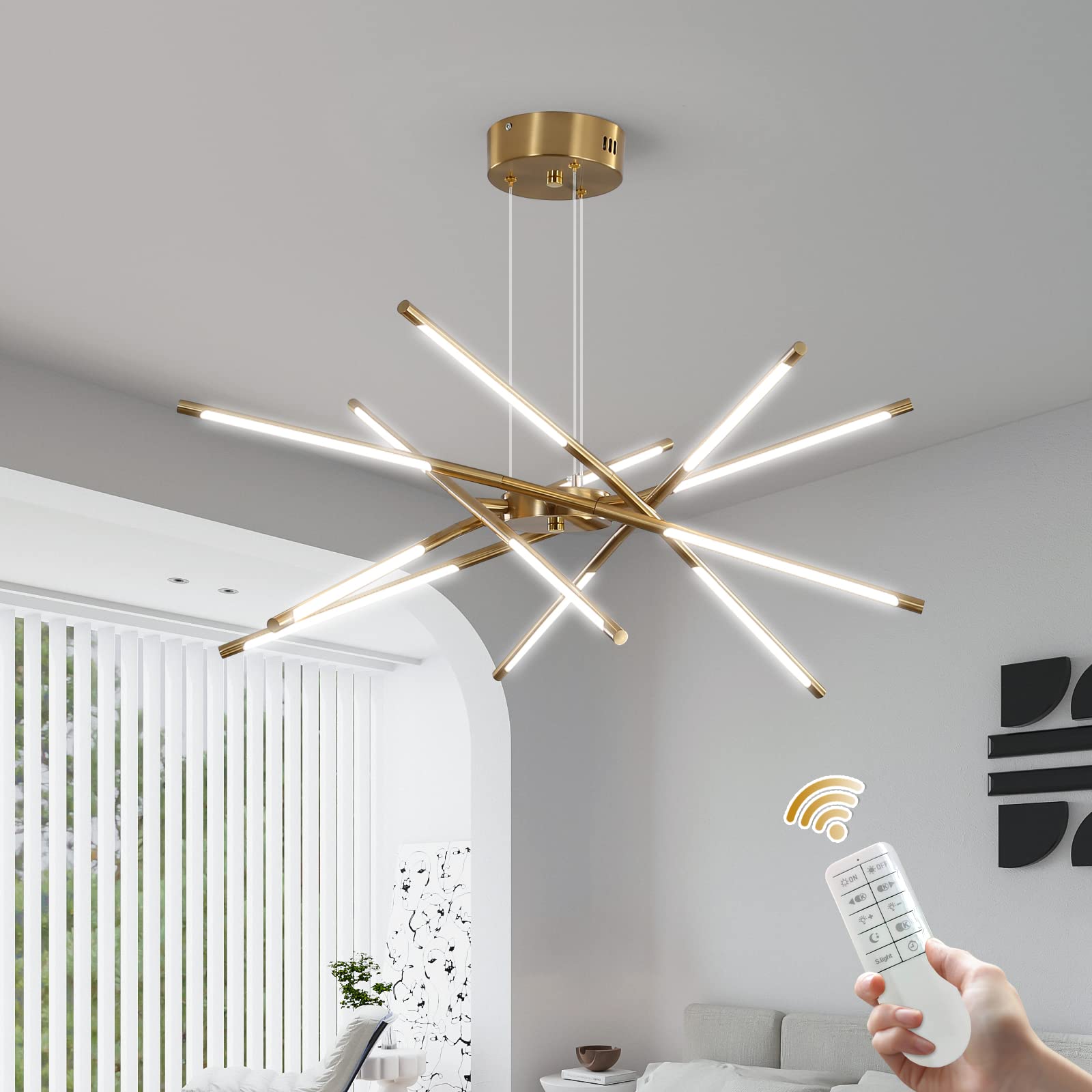 Lampadario moderno a LED Sputnik, con 12 teste per soggiorno, sala da pranzo, cucina, camera da letto