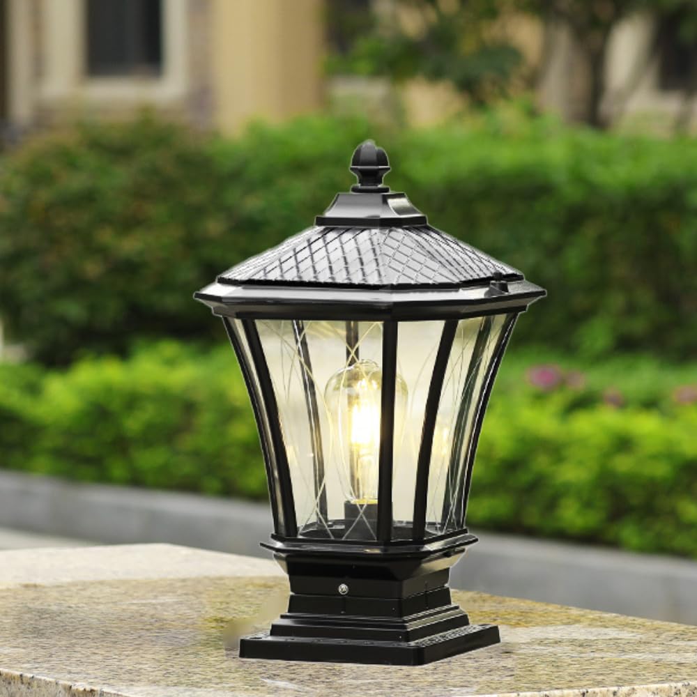 XINYASEE Outdoor Lights, Outdoor Fence Light, Villa Side Light, Terrace Road Garden Waterproof Household Street Lights, IP54, excluding E27 lamp Holder, Glass lampshade