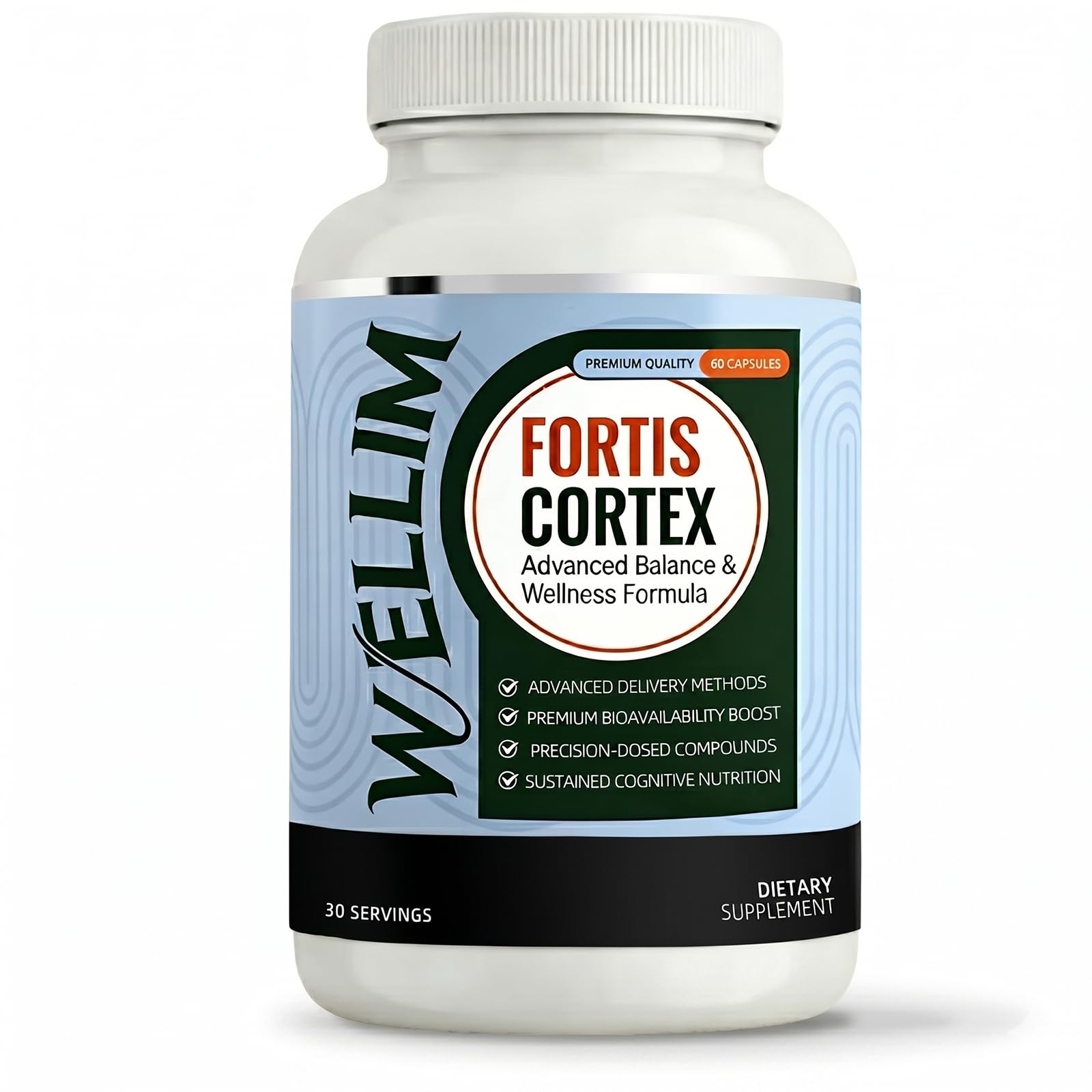 Wellim FortisCortex 10-in-1 Balance Wellness Capsule Blend, 60 Capsules