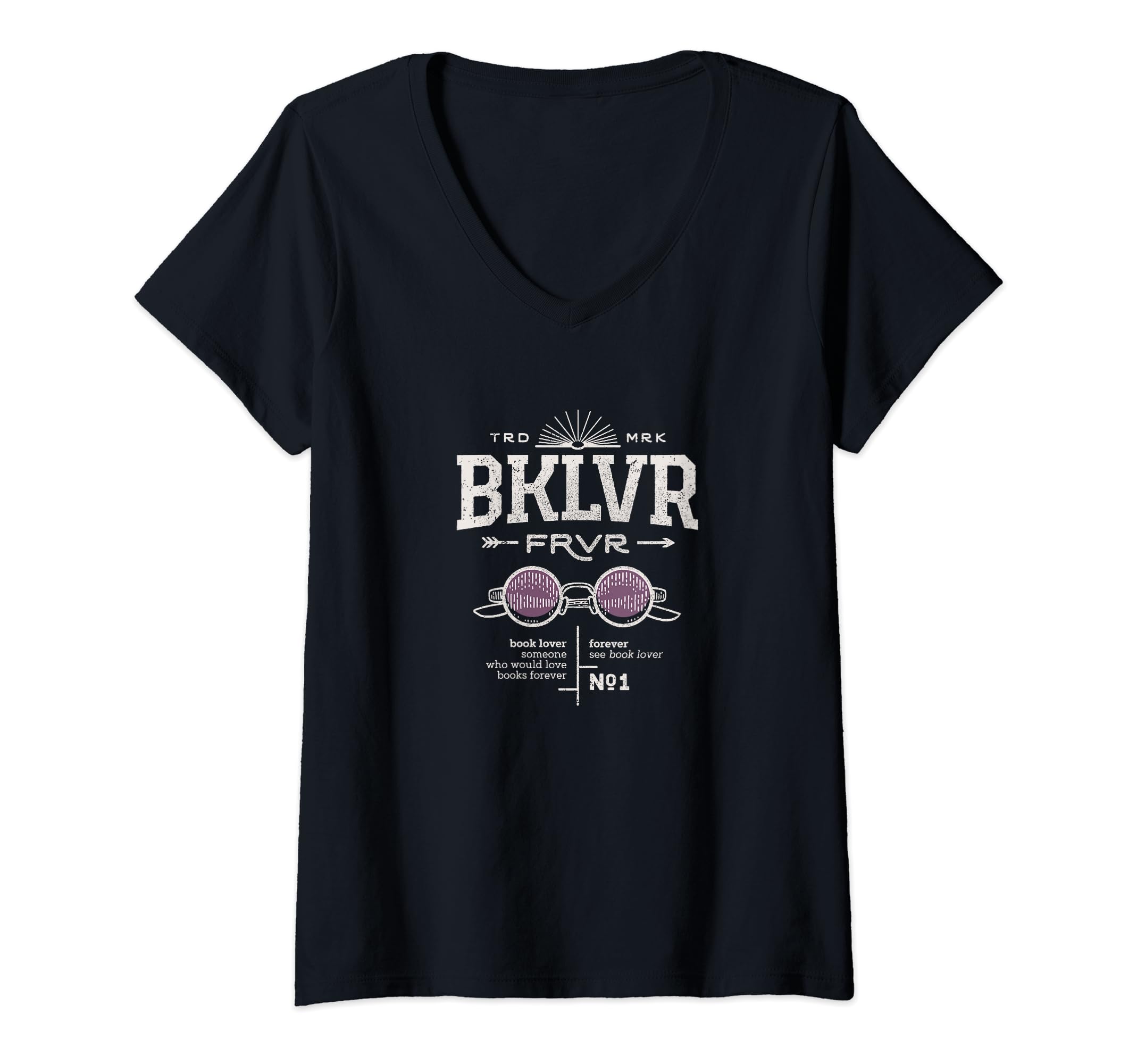 BKLVR Booklover Forever V-Neck T-Shirt