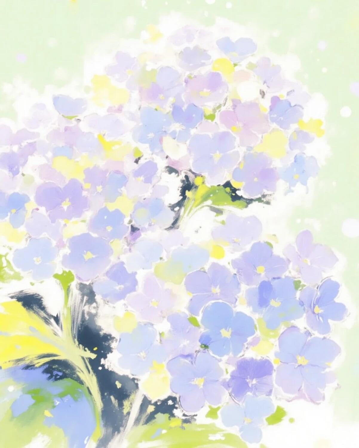 Rqwybcaxn Bead Cross Stitch Kits Watercolor Hydrangea 40x50cm