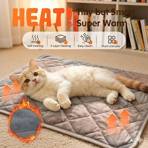 Miniatura 5 de Thermal Reflection Pad for Small & Large Dogs, 5-Layer Constant Temperature Self Heating Dog Mat, Washable Pet Heating Pads, Warm and Comfortable,