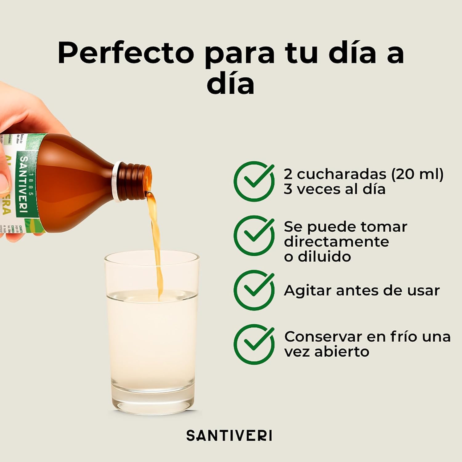 SANTIVERI - Aloe Vera Jugo, Complemento Alimenticio a Base de Jugo de Aloe Vera, Ayuda con el Bienestar Digestivo e Intestinal, Sin Gluten, Vegano - Pack de 2 x 1 L