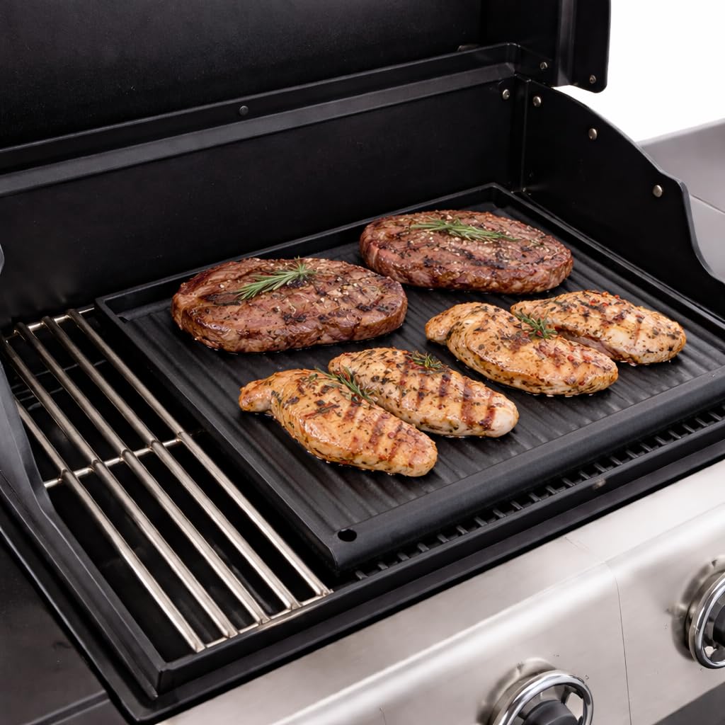 FONDERIA BONGIOVANNI Bistecchiera in Ghisa | Smaltata | per Casa Cucina | Barbecue | in diverse misure (59,5x38 cm)