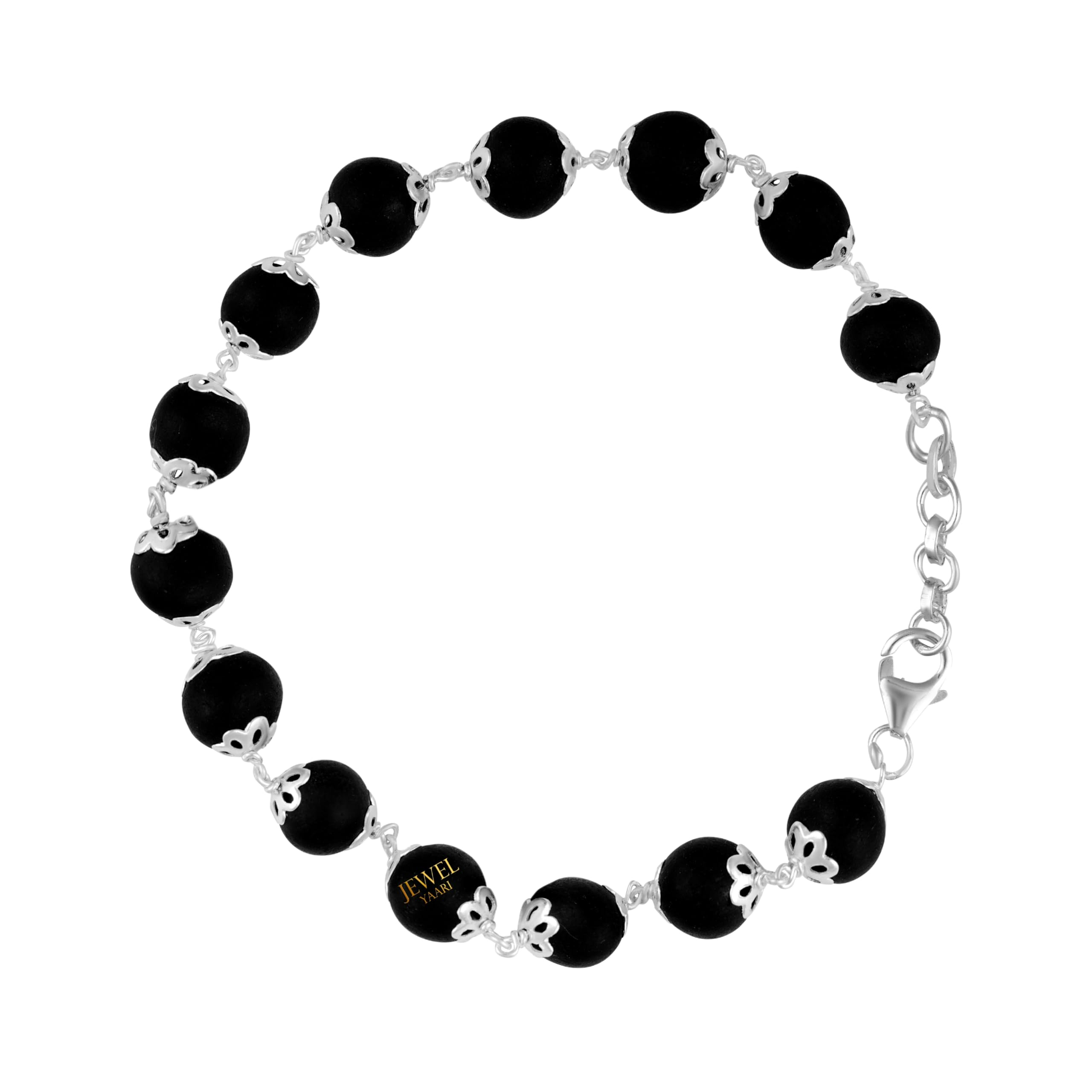 JEWELYAARI Mens and womens 925 Silver Karungali Bracelet with Cap 5.5 mm| 8 Inchs | Black Ebony Wood Karungali Kattai Natural Beads (B0CRYPBLX1) Amazon Price History, Amazon Price Tracker