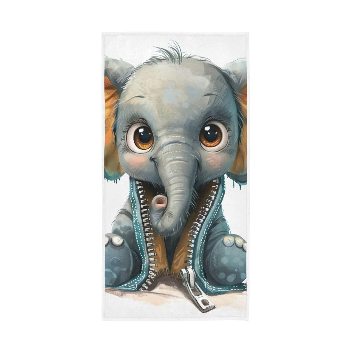 LSRCPD Cute Elephant with Coat Hand Towels Soft Washcloths Spa Towels 15 x 30 Inch