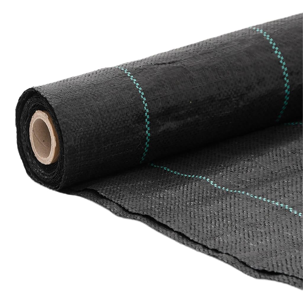 Fieltro para malas hierbas para jardín, color negro, de polipropileno, 1 x 100 m, 100 g m2, resistente al agua, para jardín, bancal, terraza, caminos, protección contra malas hierbas