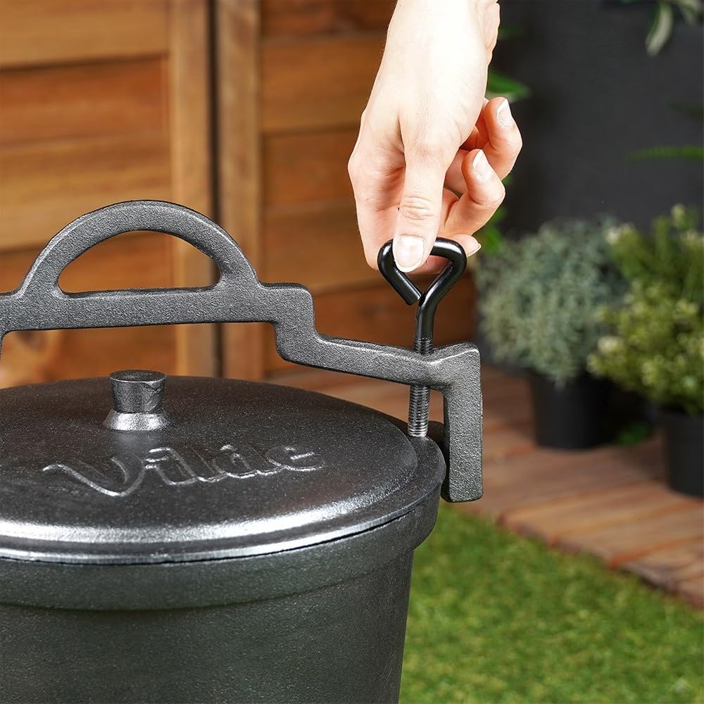 CAST LINE emaliowany żeliwny kocioł 4 l, na nogach, z pokrywką, kociołek na ognisko, kociołek typu Dutch Oven do ogrodu, na kemping i do grillowania