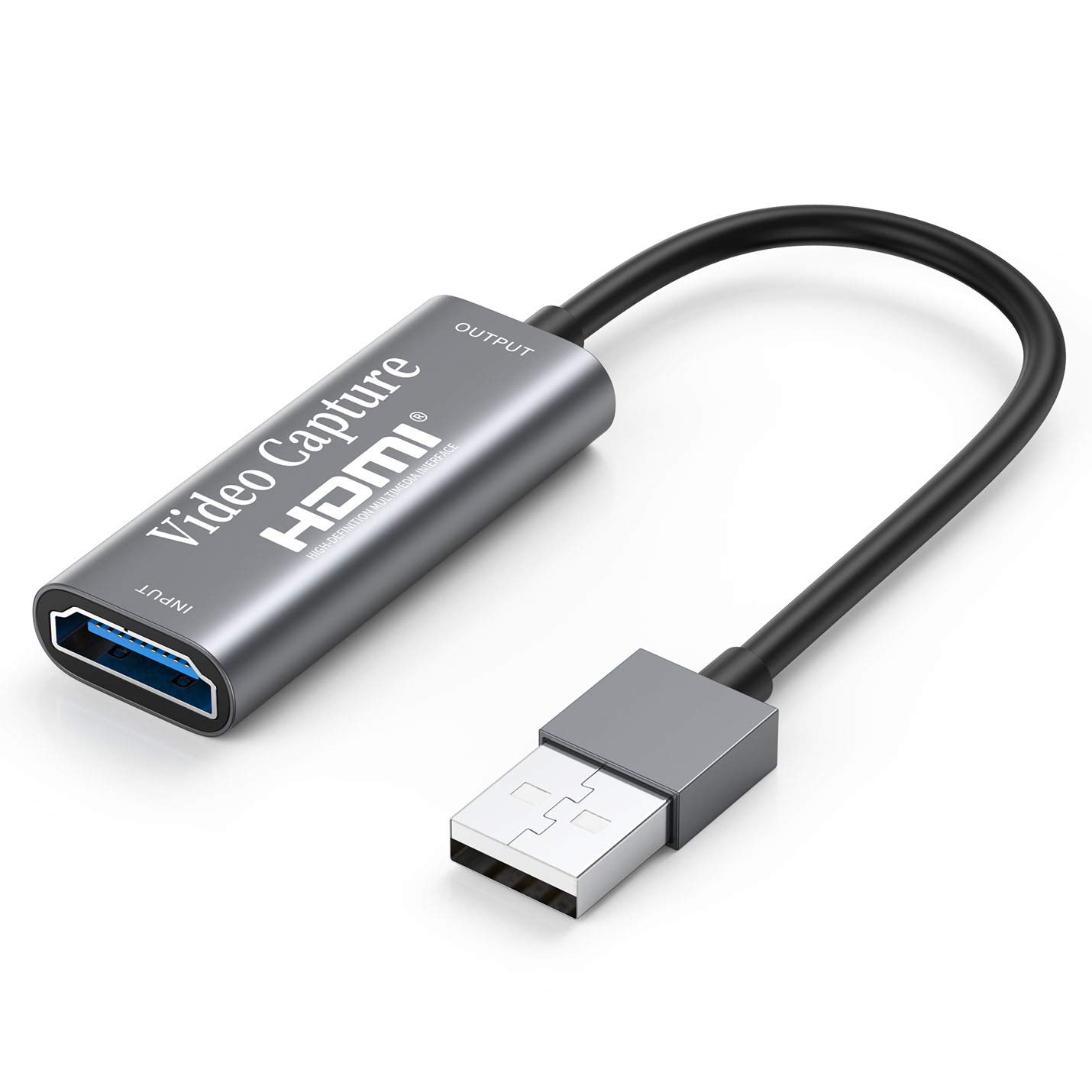 HDMI Capture Card, Gimama Audio Video Capture Card HDMI to USB2.0, 1080P 30fps High Definition Acquisition, Record via DSLR/Camcorder/Action Cam, for Gaming, Streaming, Teaching, Live Broadcasting