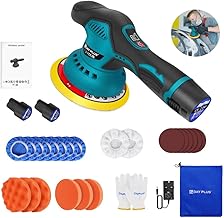Cordless Car Polisher Buffer, Portable Electric Car Polishers and Buffers Machines,with 2PCS 12V 2.0Ah Battery, 2800-5500 RPM, 8 Variable Speed, 125mm Base,for Auto Sanding Polishing