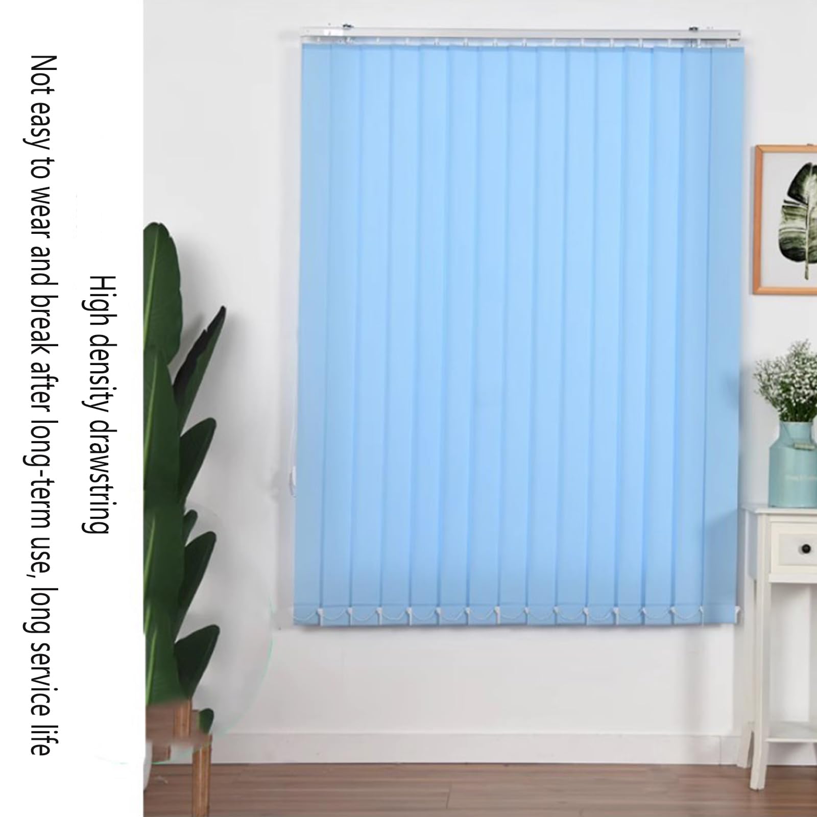 Blu Tende A Lamelle Verticali,Tende per La Privacy in Tessuto A Lamelle,Tenda A Rullo per Interni Oscurante,Controllo Luce Privacy,per Ufficio,Personalizzato,Larghezza×Altezza (60cm x 200cm)