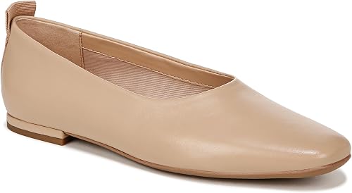 Franco Sarto Womens Vana Slip On Ballet Flat, Beige Leather, 10