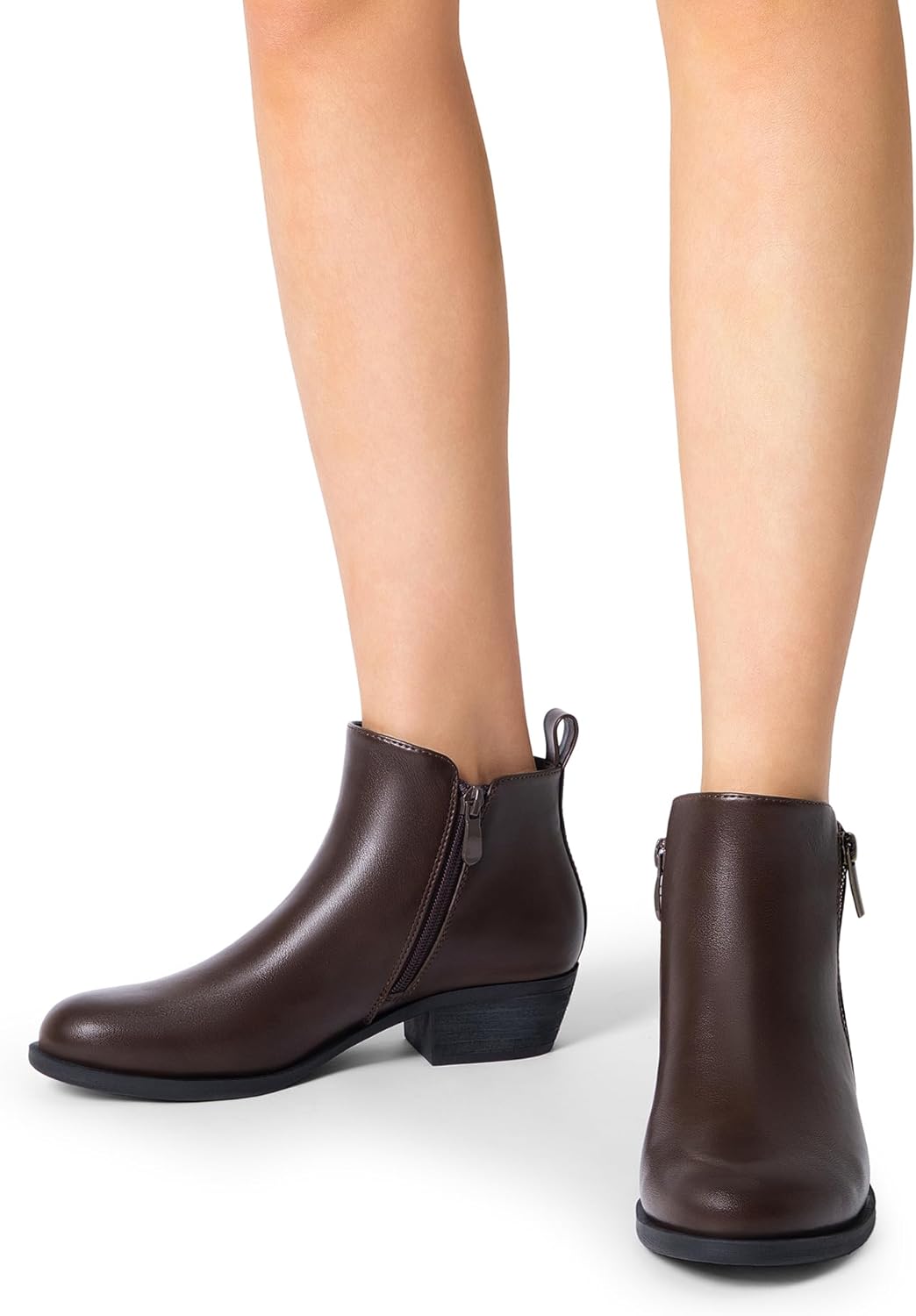 DREAM PAIRS Women's Ankle Boots Classic Low Chunky Heel Side Zipper Booties Shoes - Image 7