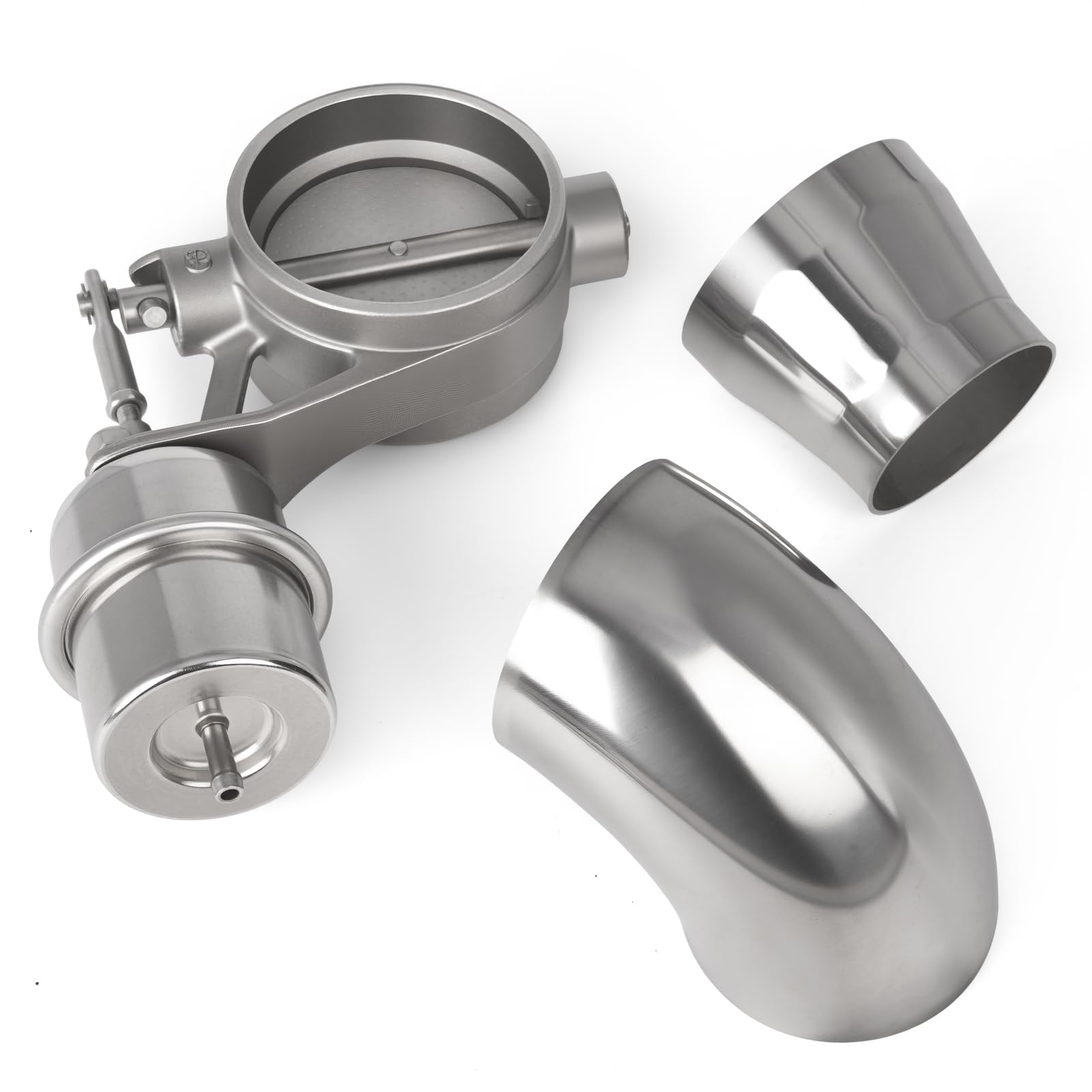 Universal 2" Vacuum Valve Exhaust Cutout with Stainless Steel Reducing Tube and Elbow Muffler-image-27