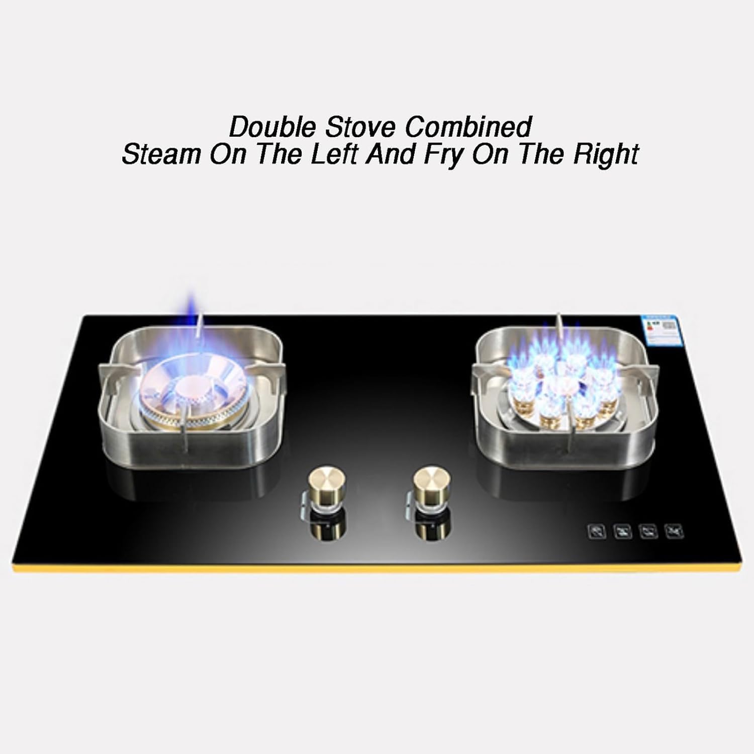 Gas Cooktop,Desktop/Embedded Gas Stove Gas Hob,Heat Load 24566.4BTU,for Caravan Home Camping Catering,NG/LPG,Electronic Pulse Type Burner(Ng)