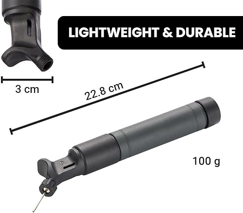 Miniatura 4 de Kit de bomba de bola con 5 agujas, pequeña bomba de aire portátil para baloncesto, fútbol, voleibol y más, bomba de mano compacta para inflables