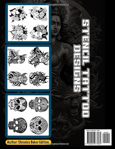 Stencil Tattoo Designs: Tattoo Designs For Real Tattoo Artists, Over 600 Vintage Old School, Traditional And Modern Style Tattoos (Inked Chronicles: A Comprehensive Collection Of Tattoo Books Designs) #TOP1