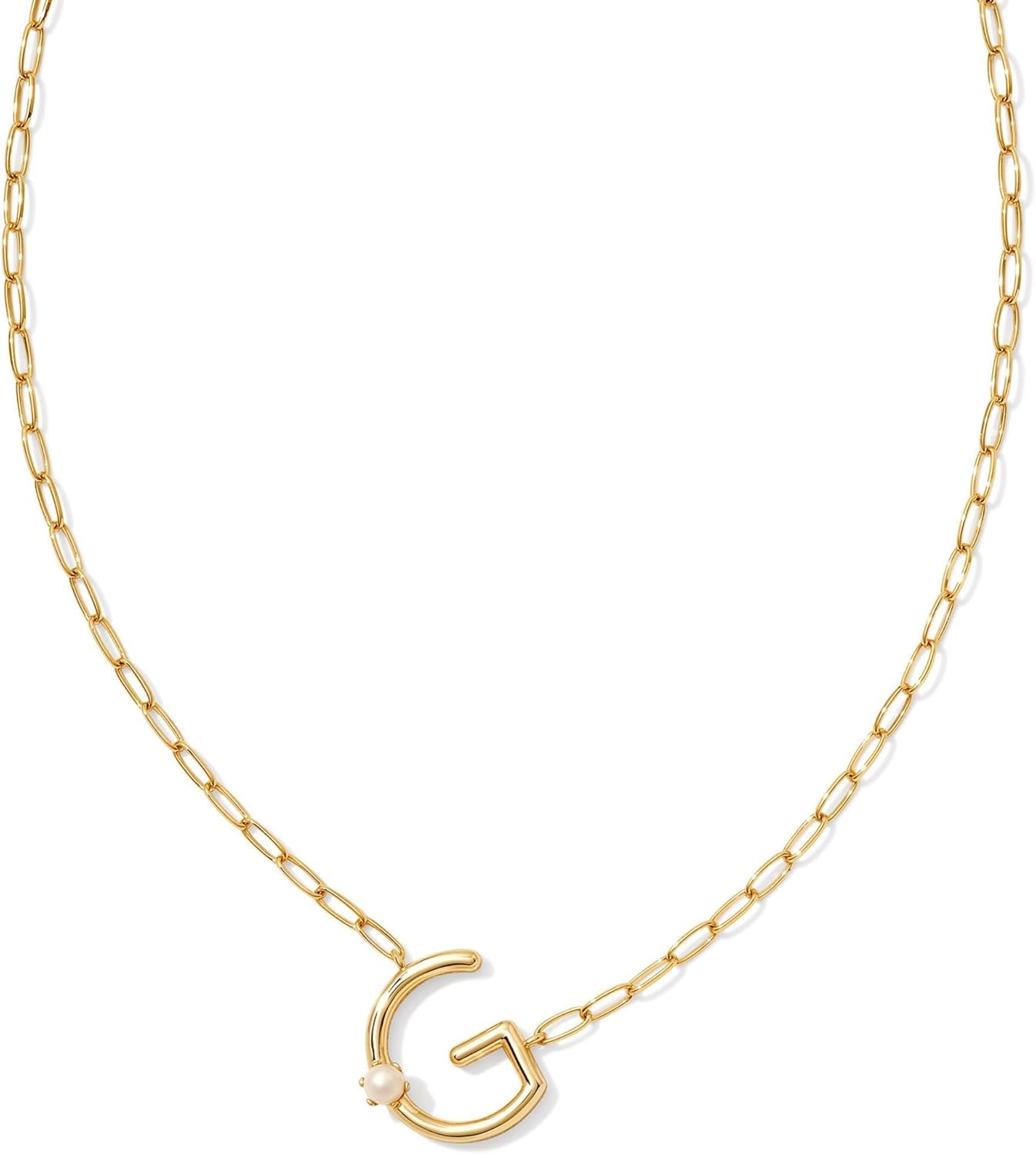 Kendra Scott Womens Pearl Letter G Short Pendant Necklace Gold White Pearl One Size