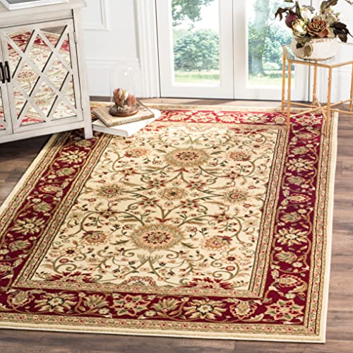 Safavieh Traditionell Teppich für Wohnzimmer, Esszimmer, Schlafzimmer - Lyndhurst Collection, Kurzer Flor, Elfenbein und Rot, 200 x 300 cm Safavieh Traditionell Teppich für Wohnzimmer, Esszimmer, Schlafzimmer - Lyndhurst Collection, Kurzer Flor, Elfenbein und Rot, 200 x 300 cm